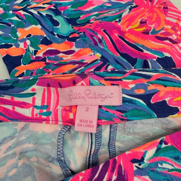 Lilly Pulitzer Kelly Skinny Ankle Pant True Blue Seas the Day Resort Size 2 - Picture 4 of 9